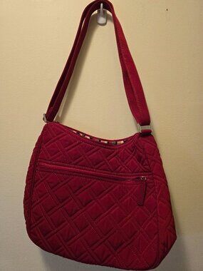 Vera Bradley Quilted Microfiber Piper Hobo Bag in Tango Red